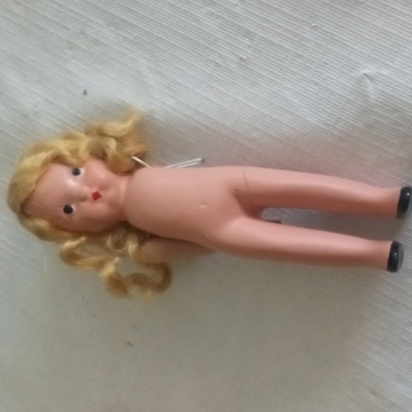Collectible Vintage Storybook Nancy Ann Bisque Doll Blonde Frozen Legs AS IS - Picture 12 of 15